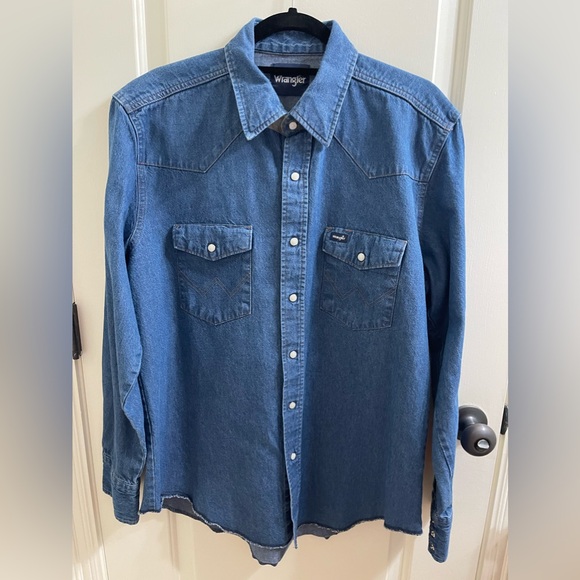 Wrangler Shirts Mens Wrangler Blue Jean Western Shirt Poshmark